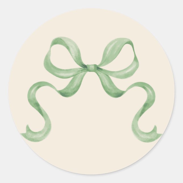 Autocollant de Noël en aquarelle - Vert (Devant)