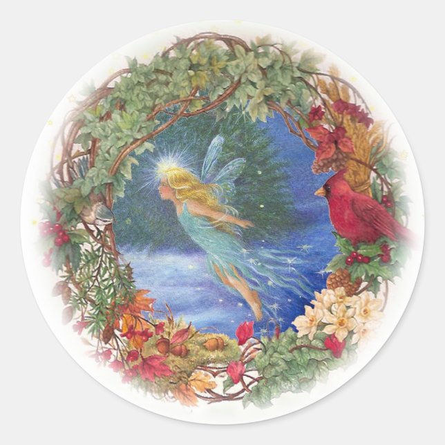 Autocollant de Noël Fairy illustré (Devant)