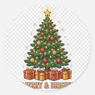 Autocollant de Noël Joyeux et Lumineux