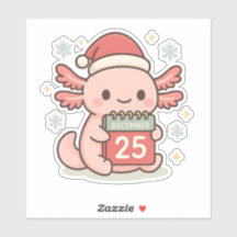 Autocollant de Noël mignon d'Axolotl | Vacances Ka