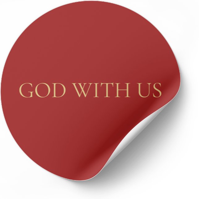 Autocollant de Noël minimal rouge « Dieu avec nous (Créateur téléchargé)