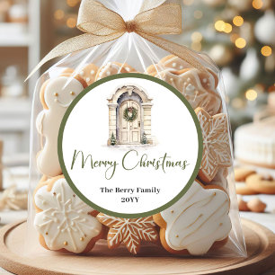 Autocollant de Noël minimal tendance avec nom de f