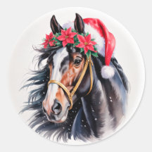 Autocollant de Noël Paint Horse