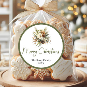 Autocollant de Noël personnalisé avec nom de famil