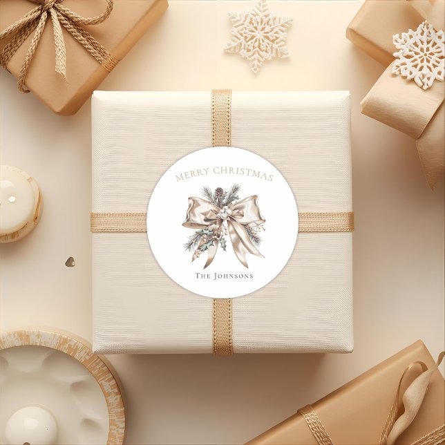 Autocollant de Noël personnalisé élégant en forme  (Créateur téléchargé)