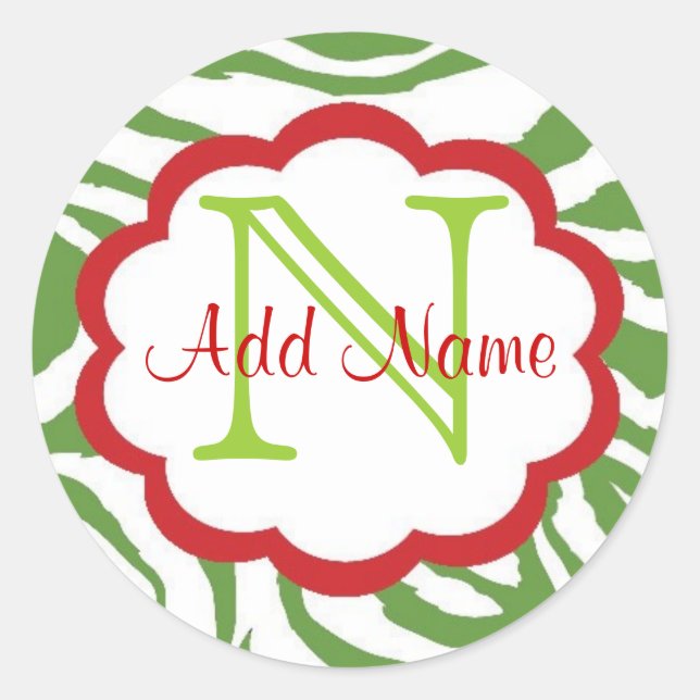 Autocollant de Noël personnalisé et simple (Devant)