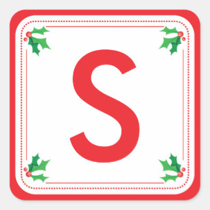 Autocollant de Noël personnalisé vert et rouge