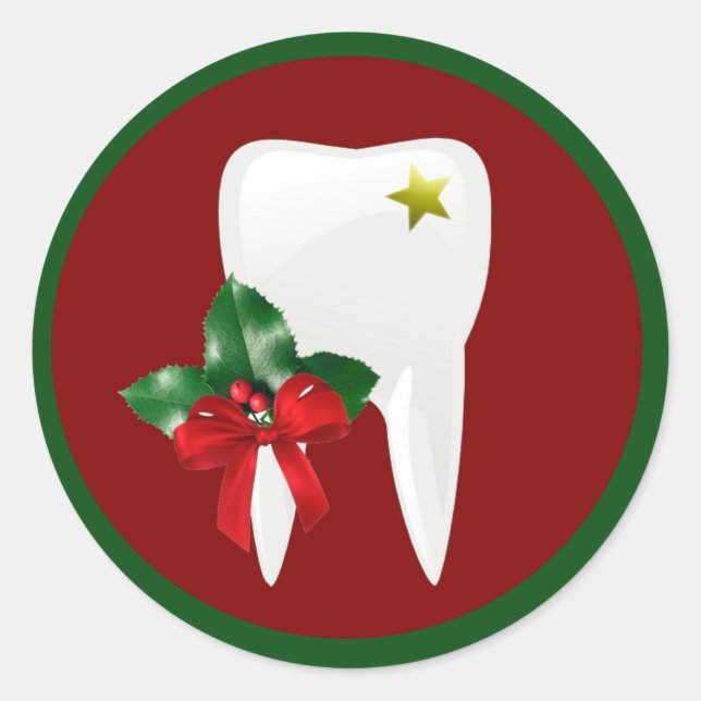 Autocollant de Noël pour dentiste (Devant)