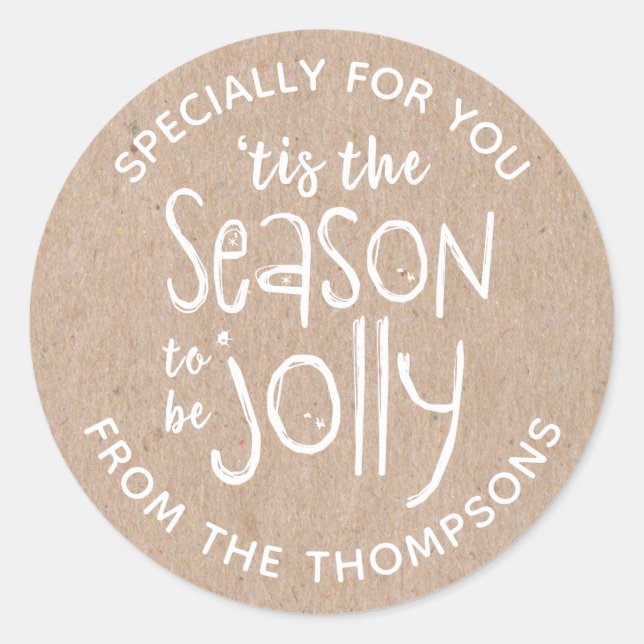 Autocollant de Noël rustique (Devant)