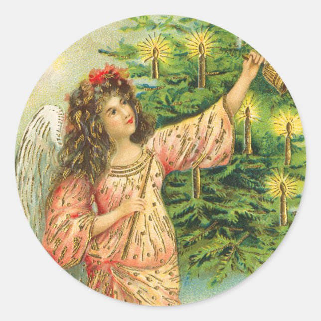 Autocollant de Noël Victorian Angel (Devant)