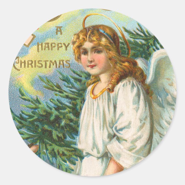 Autocollant de Noël Victorian Angel (Devant)