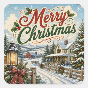 autocollant de Noël vintage
