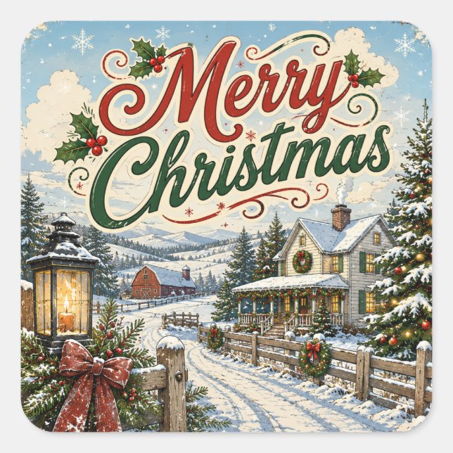 autocollant de Noël vintage (Devant)