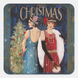 Autocollant de Noël Vintage Flappers