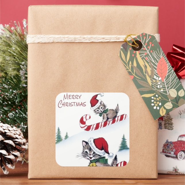 Autocollant de Noël vintage rétro (vacances)