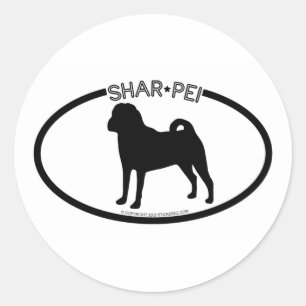 Autocollant de noir de silhouette de Shar Pei