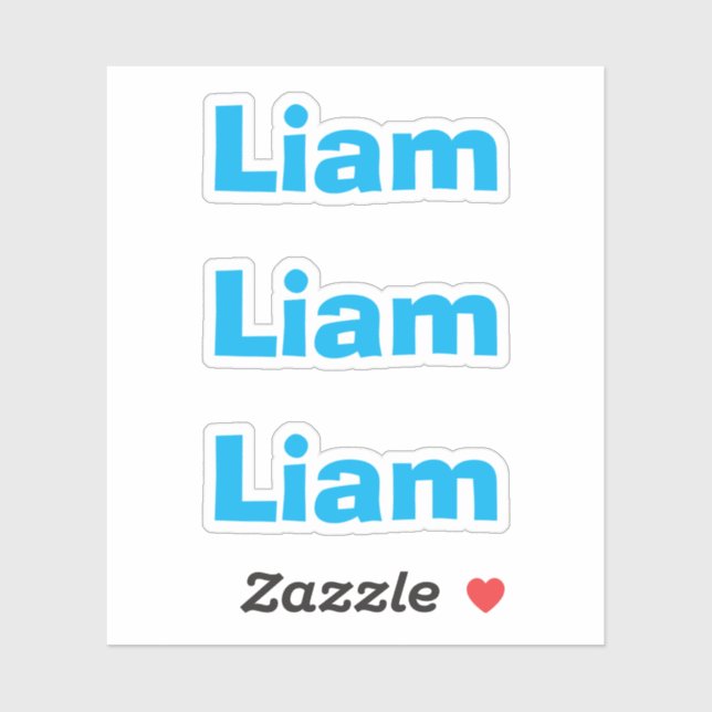 Autocollant de nom bleu drôle pour enfants mignons (Feuille)