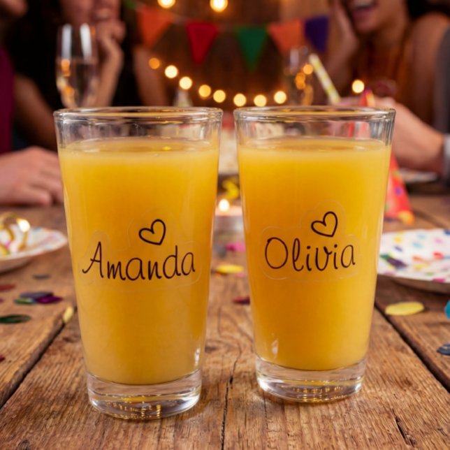 Autocollant de nom de script de cœur de signature  (Créateur téléchargé)