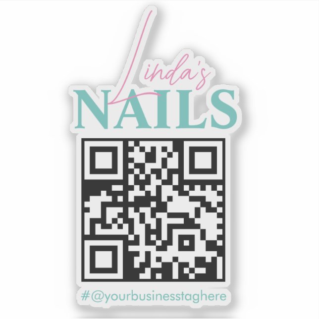 Autocollant de nom d'entreprise de salon d'ongles  (Devant)