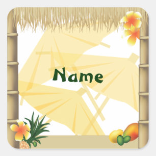 Autocollant de nom du parti Hawaiian Luau