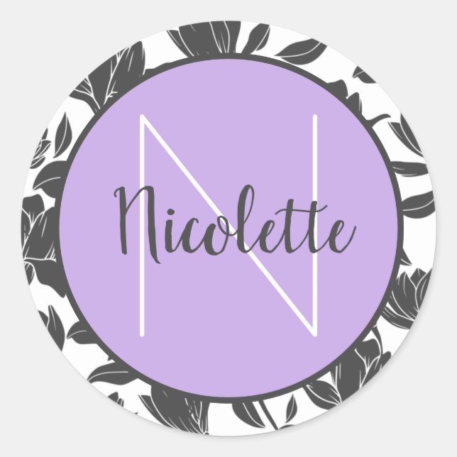 Autocollant de nom Fleurs de tulipe florales paste (Devant)