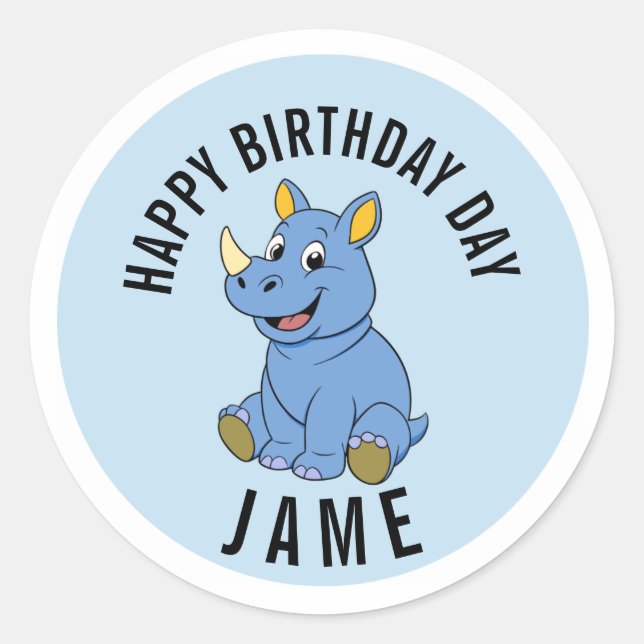 Autocollant de nom Jame pour l'anniversaire de Rhi (Devant)