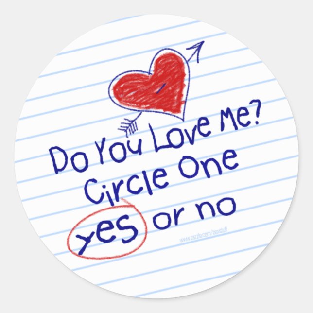 Autocollant de note d'amour amusant pour l'école p (Devant)