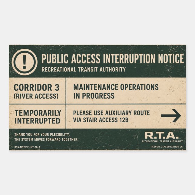 Autocollant de notification d'interruption d'accès (Devant)