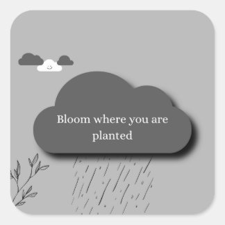 Autocollant de nuage de pluie motivationnel