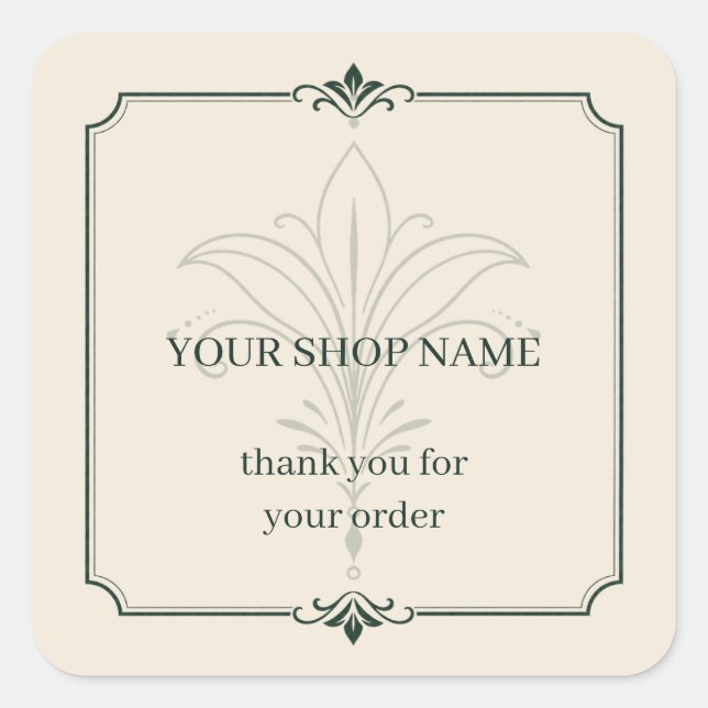 Autocollant de packaging avec nom de boutique pers (Devant)