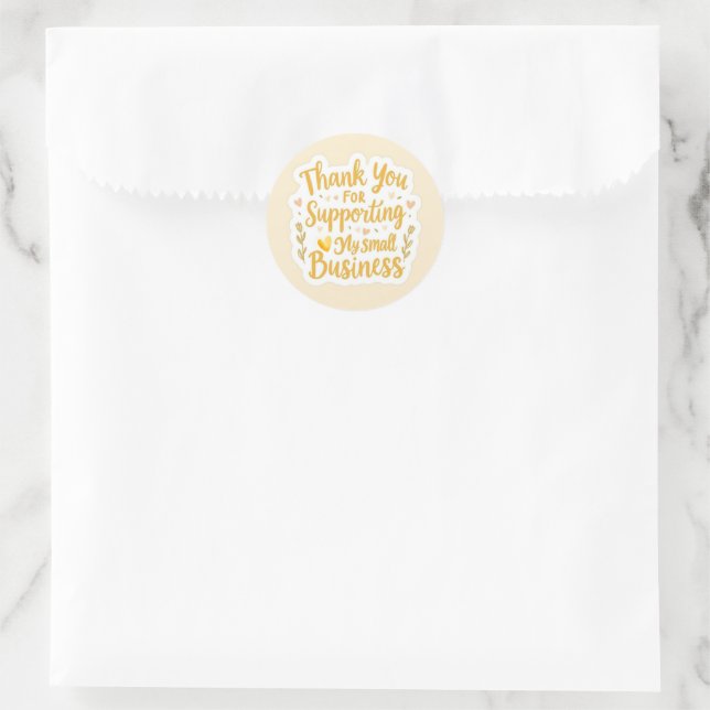 Autocollant de packaging jaune Merci (Sac)