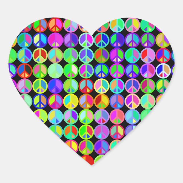 Autocollant de paix d'amour de coeur (Devant)
