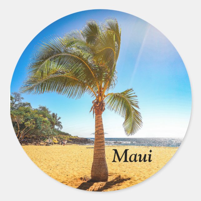 Autocollant de palmier sur Lanai Hawaii (Devant)