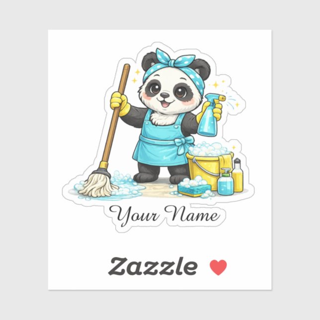 Autocollant de Panda de nettoyage Kawaii Mignon (Feuille)