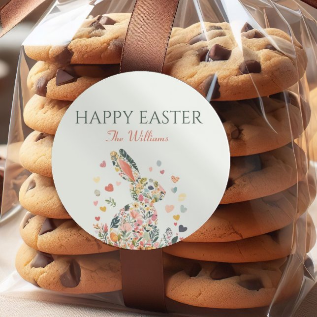 Autocollant de Pâques Lapin Aquarelle (Créateur téléchargé)