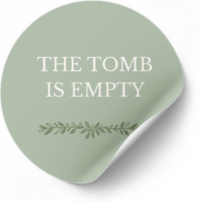 Autocollant de Pâques Le Tombeau est vide  (Faith-based Easter sticker inspired by Scripture and resurrection hope.)