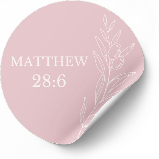 Autocollant de Pâques Matthieu 28:6 – Résurrection (Faith-based Easter sticker inspired by Scripture and resurrection hope.)