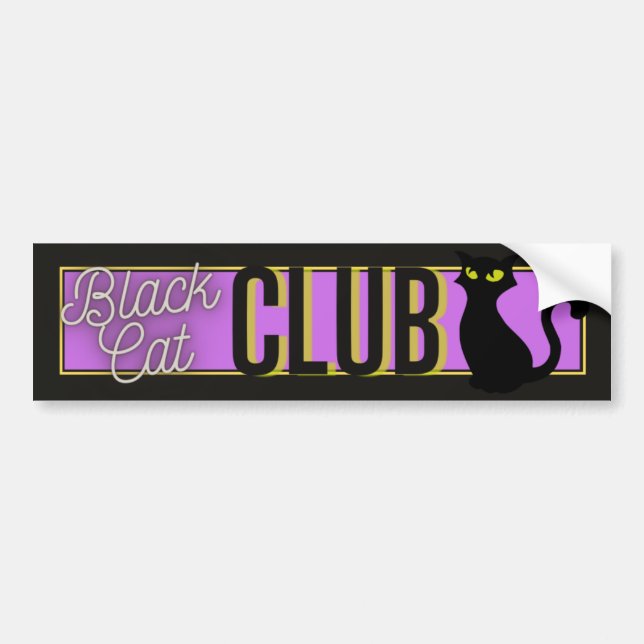 Autocollant de pare-chocs Black Cat Club (Devant)