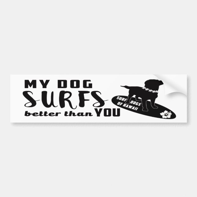 Autocollant de pare-chocs Hawaii surf Dogs (Devant)