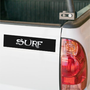autocollant de pare-chocs noir surf