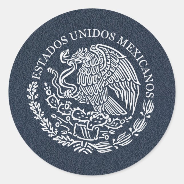 Autocollant de passeport bleu de la marine mexicai (Devant)