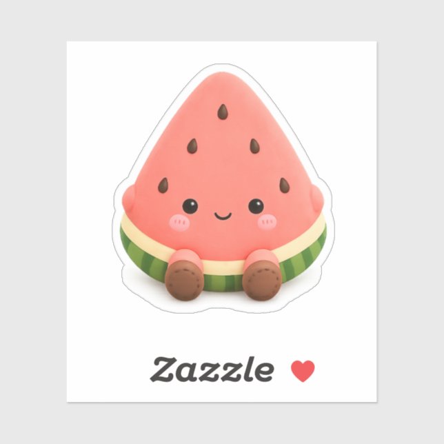 Autocollant de pastèque Kawaii Mignon  (Feuille)