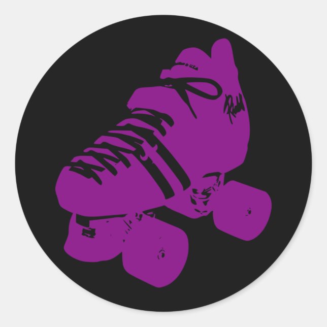 Autocollant de patinage derby à rouleau violet (Devant)