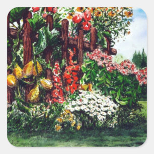 Autocollant de peinture de fleurs et de clôture co