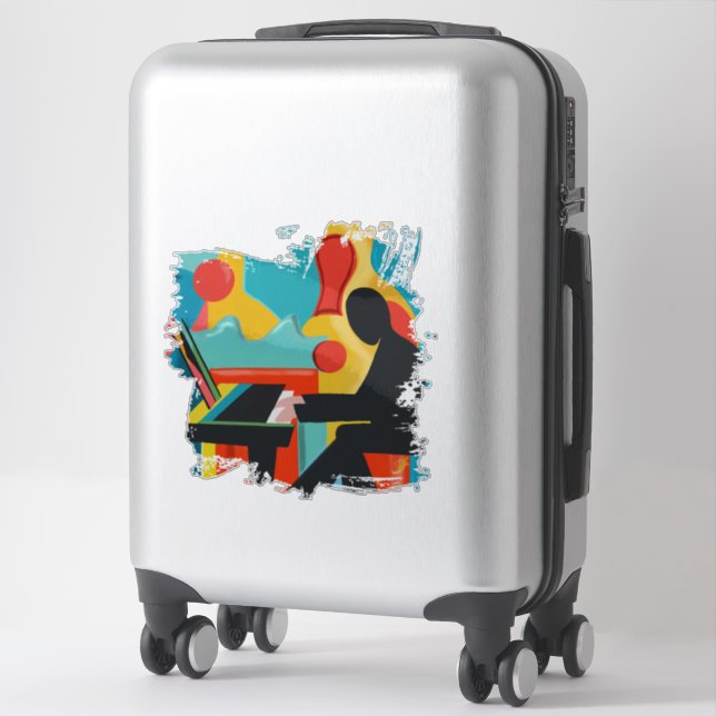 Autocollant de peinture originale à l'huile - Le P (Sur valise)