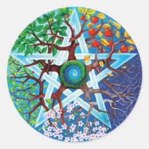Autocollant de pentagramme de saisons