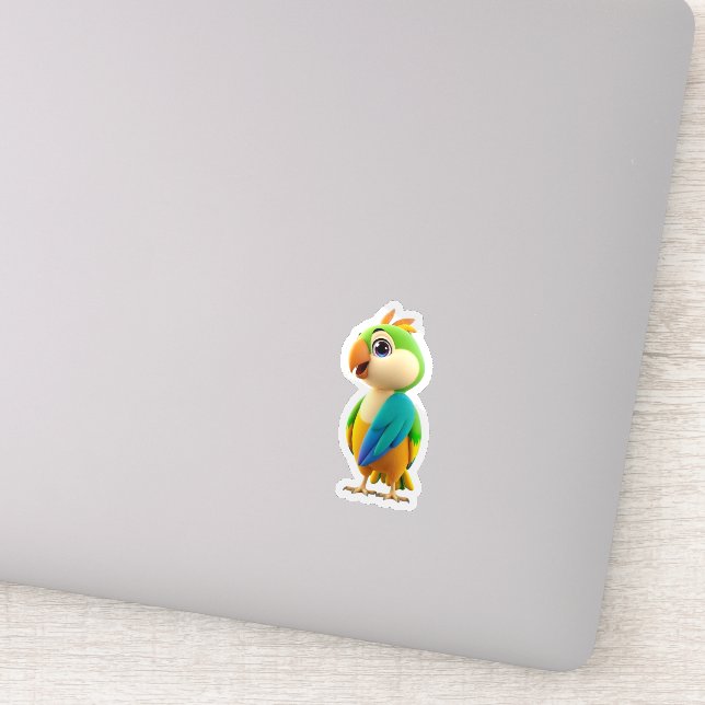 Autocollant de perroquet coloré mignon (Détail)