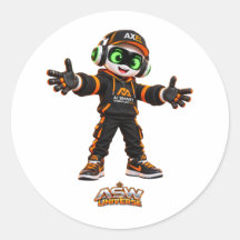 Autocollant de personnage de robot IA futuriste Ax