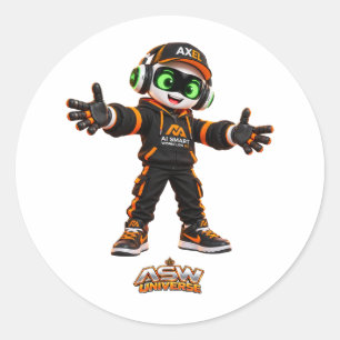 Autocollant de personnage de robot IA futuriste Ax