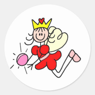 Autocollant de personnage en bâton avec boule de c
